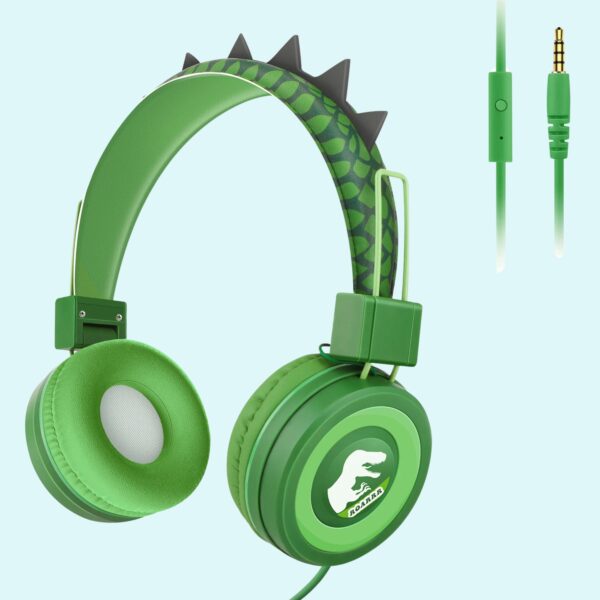 Casque filaire dinosaure avec micro pour enfants (6)