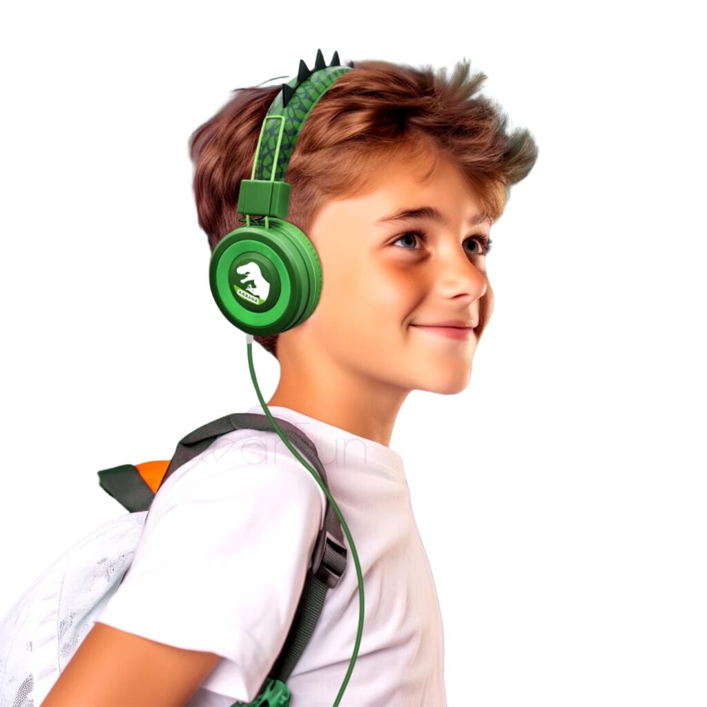 Casque filaire dinosaure avec micro pour enfants (9)